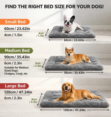 Plush Dog Bed Mat size guide